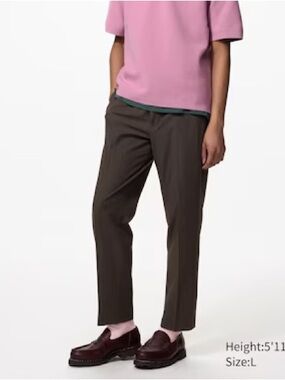 NWT Mens Uniqlo Dark Brown Smart Ankle Pants. Size Medium. Waist 30-33 inch.